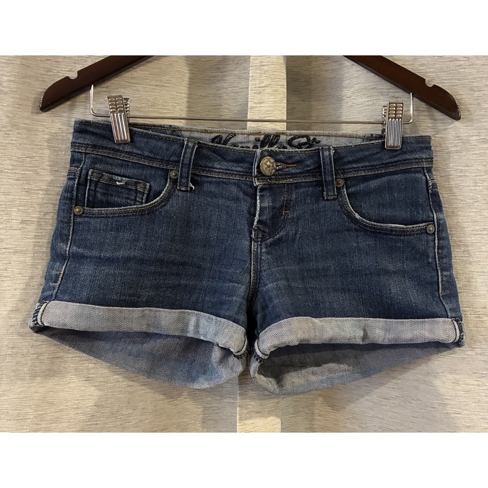 Vintage Y2K Vanilla Star Mini Low Rise Denim Shorts Sz 1 Festival‎